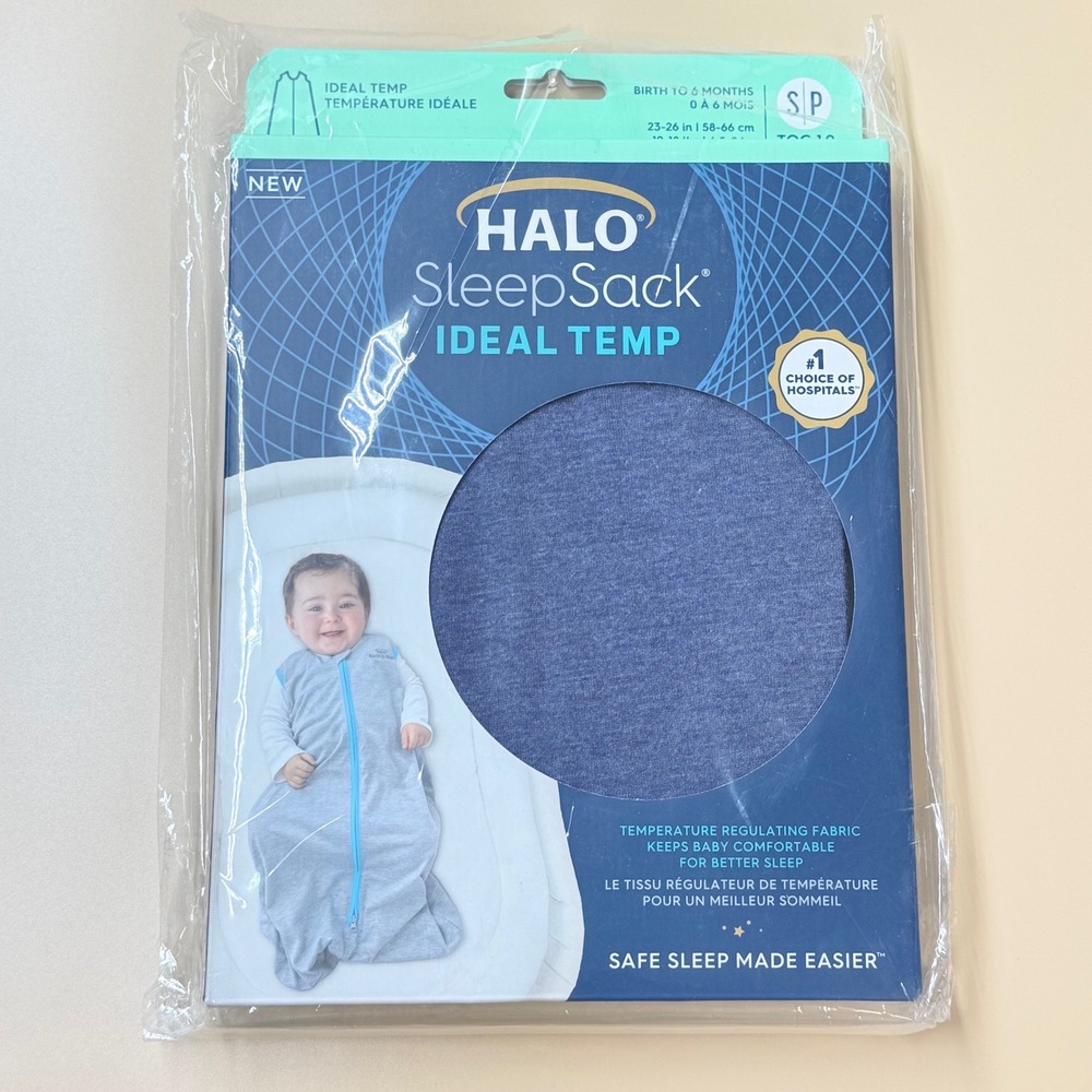 HALO SleepSack Ideal Temp Wearable Blanket Blue 0-6 Months Small 1.0 TOG NIB